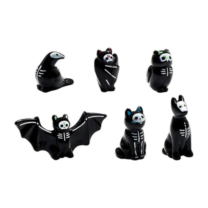 10-100pcs Halloween Mini Funny Ghost Owl Bat Figurine Desktop Decoration DIY Accessories Resin Micro Landscape Home Decorations