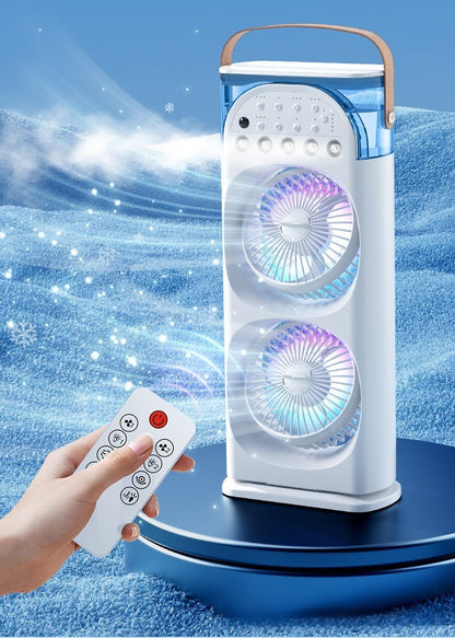 Multi-Function Mist Fan with Oscillating Air Conditioner, Aromatherapy, Colorful Lights & Timer for Home Office Use
