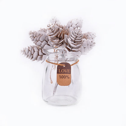 6/10 Pieces Mini Pine Cone Christmas Decoration Simulation Pine Cone Artificial Plant Home Decoration Supplies