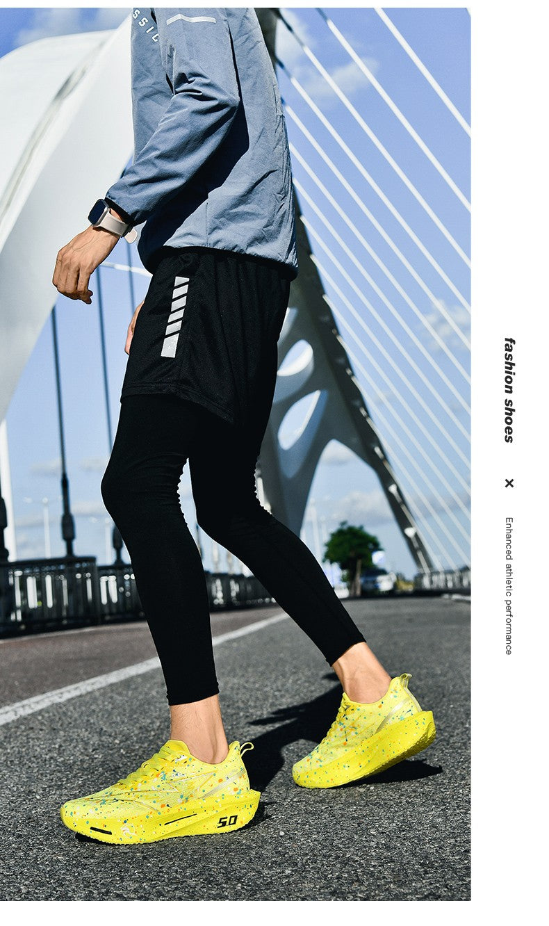 Air Cushion Carbon Plate Running Shoes Jogging Marathon Men Sports Breathable Lightweight Comfortable Nonskid Casual Sneakers