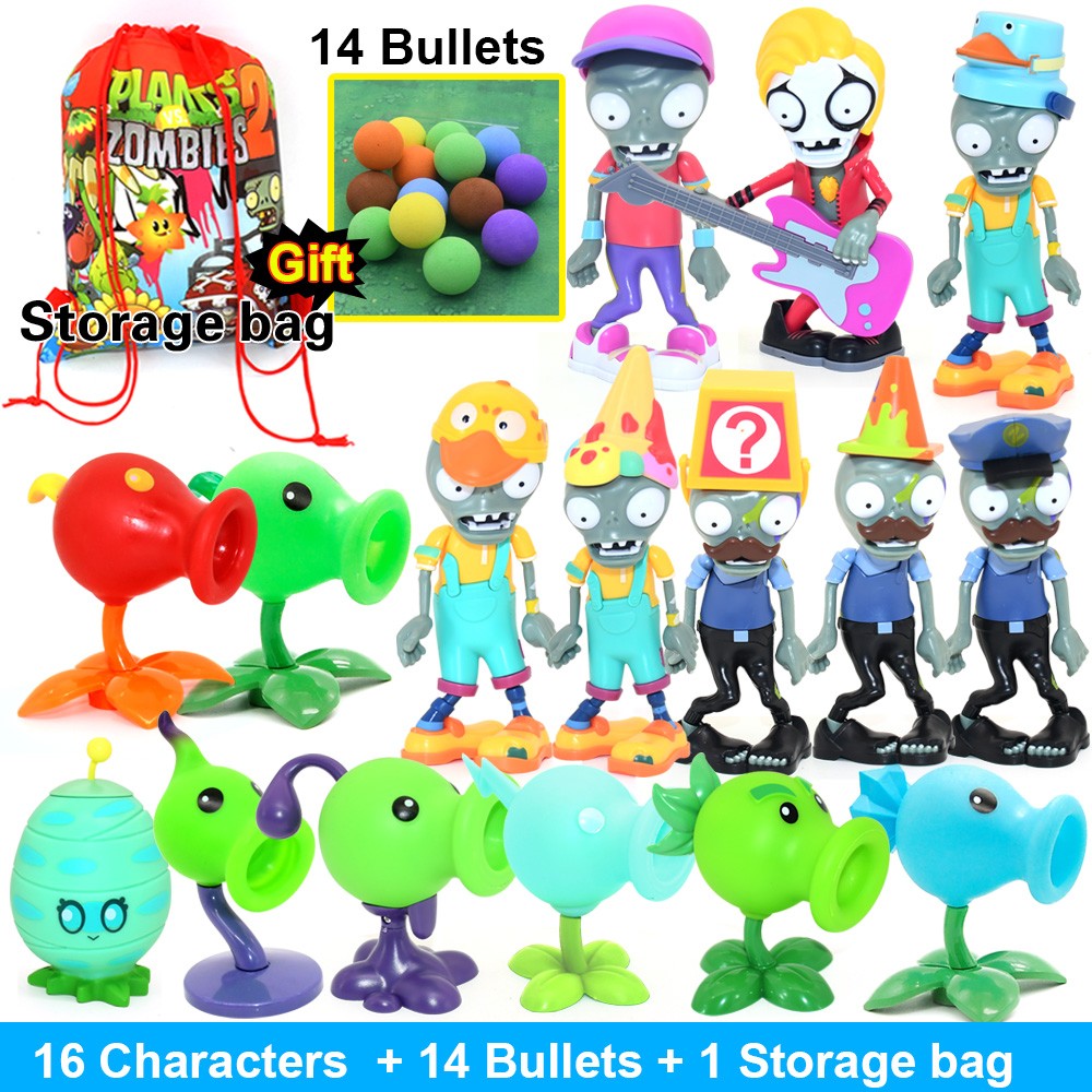PLANTS VS ZOMBIES 2 Toys Full Set New Role Pea Shoote Alliance Bullet Ejection Attack Walking Dead Children's Gifts Delivery Bag