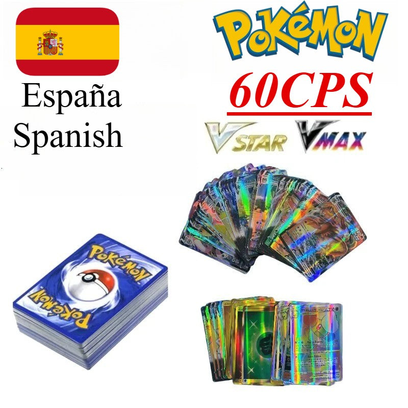 Cartas de Jogo Pokémon em Inglês/Alemão/Espanhol/Coreano/Francês Pikachu Mew Coleção de Cartas Colecionáveis PTCG Brinquedos de Presente Cartas de Jogo de Mesa