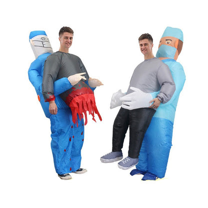 Halloween Inflatable Suit Horrifying Halfling Cartoon Doll Costume Secret Room Haunted House Cosplay Prank Prop