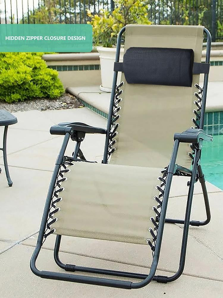 Multifunction Folding Recliner Teslin Lounge Chair Outdoor Chaise Lounge Chairs Sponge Pillow Headrest Comfortable