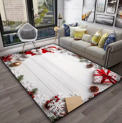 Santa Claus Christmas Carpet Indoor Door Mat Suitable for Living Room and Bedroom Holiday Decoration Holiday Home Decoration