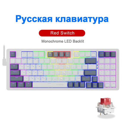 Teclado Mecânico Gamer E-YOOSO Z94 USB com Fio LED Monocromático Retroiluminado Switch Azul Vermelho 94 Teclas para Computador Laptop PC