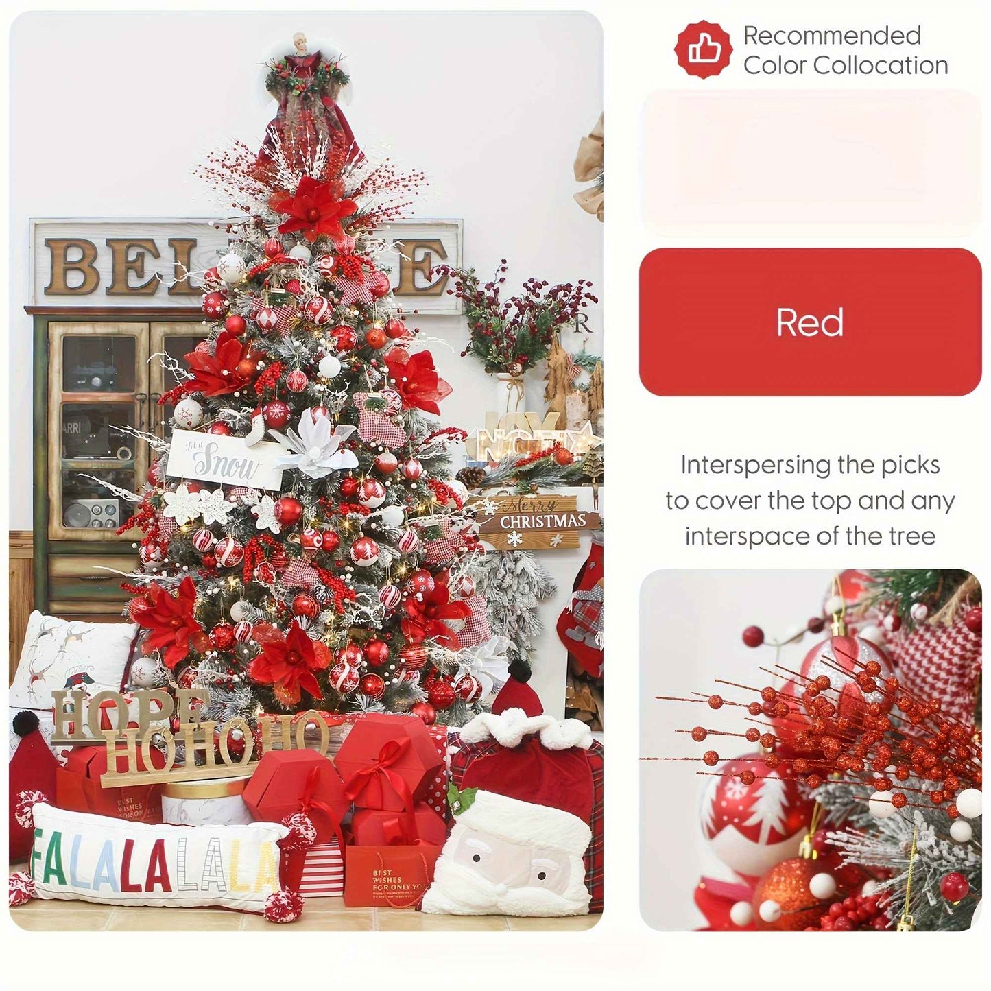 6pcs Christmas Decoration Pistachio Wedding Gift Gold Powder Berries Christmas Tree Handmade DIY Sequin Gold Powder Ball Bunch