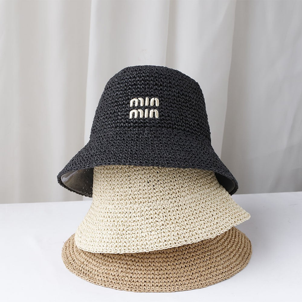 2025 Y2K beach Korean Straw Hat Summer Women Visor Bucket Hat Fisherman Hat Hand weaving Panama Girl Fishing handmade Sun Hats