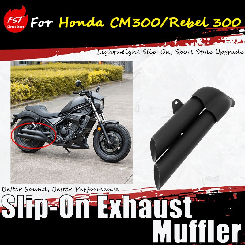 For Honda CM300/Rebel 300 modification parts: stainless steel exhaust tail section, double-tube muffler, rear section
