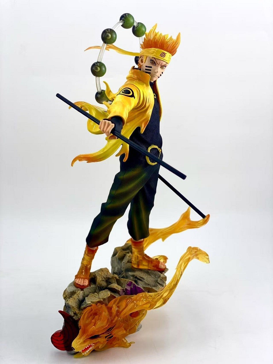 Boneco de Anime Naruto de 37cm Quente Rikudousennin Mode? Uzumaki Naruto Uchiha Sasuke Figuras de Ação GK PVC Coleção Modelo de Desenho Animado Brinquedo