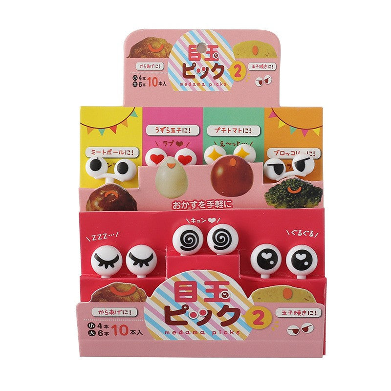 10/30/50 unidades de Mini Espetos Olhos de Desenho Animado Fofos Kawaii Caixa de Almoço Bento Palitos de Comida e Fruta Garfos Bastões de Buffet Decoração de Sanduíches