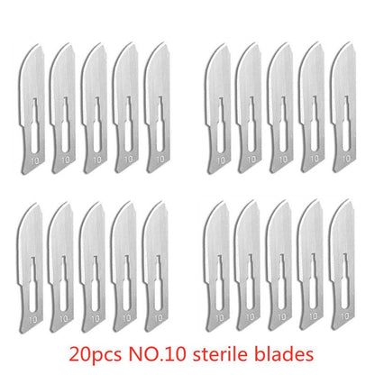 20-100pcs Carbon Steel Surgical Blades for DIY Cutting Phone Repair Carving Animal Eyebrow Grooming Maintenance Scalpel Knife