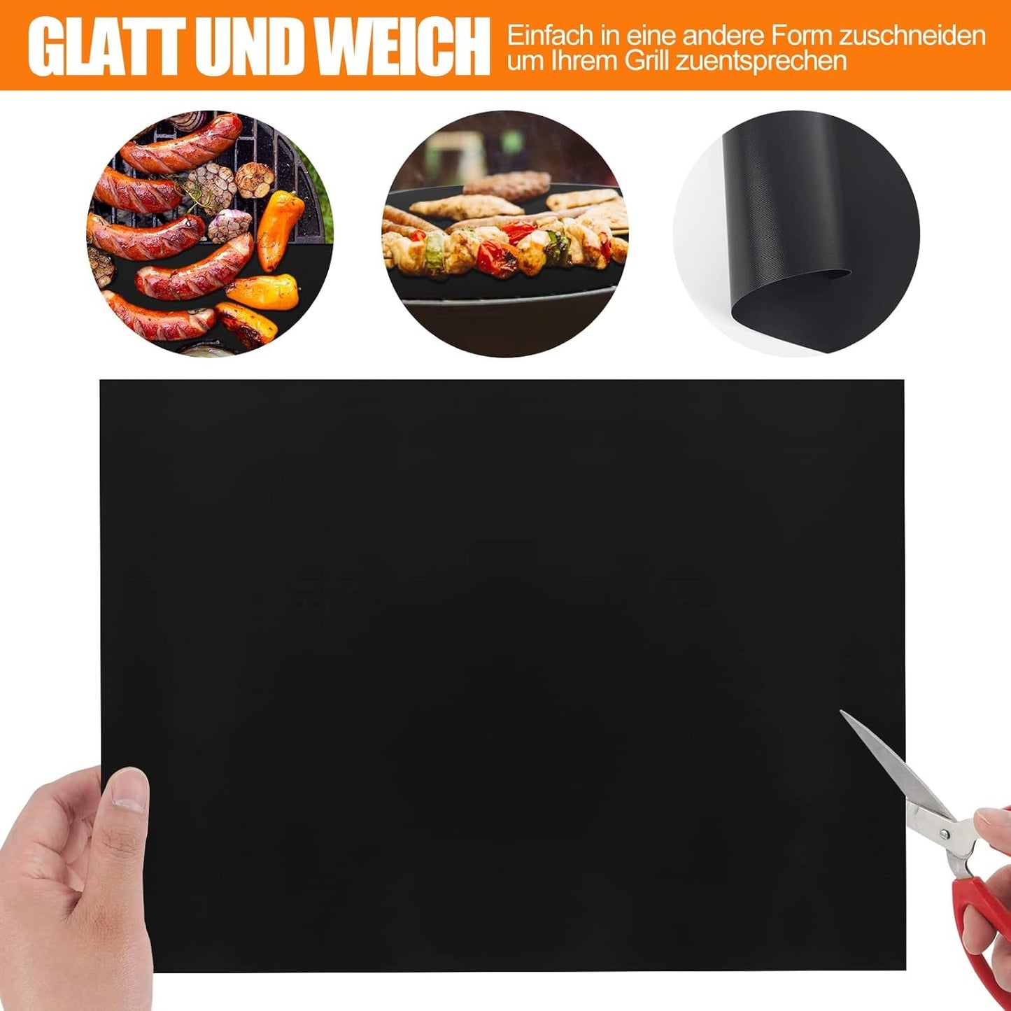 BBQ Grill Mat Non-Stick Grill Mat 40 X 33 Cm BBQ Grill Mat Baking Mat For Charcoal & Baking Reusable Grill Mat For Gas Grill