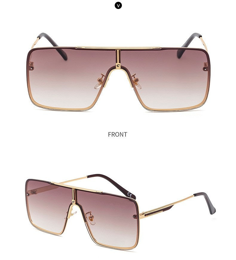 Óculos de sol quadrados oversized para homens, armação grande, 2025, design de marca de luxo, armação de metal, óculos de sol masculinos, óculos retrô