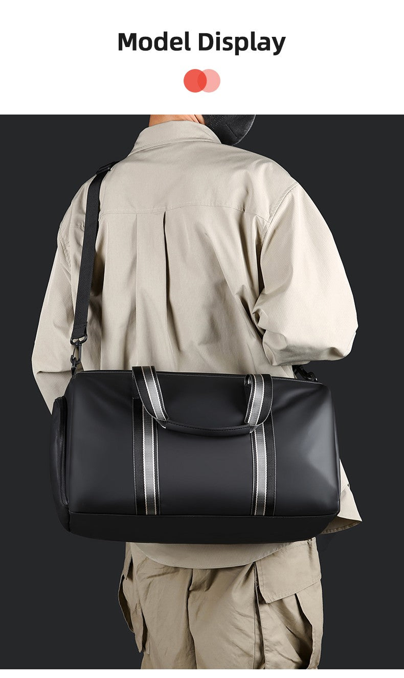 Men's Travel Bag with Wet Dry Separation Pocket Independent Shoe Case Large Capacity Gym Bag for Exercise Trip Motorbike Travel