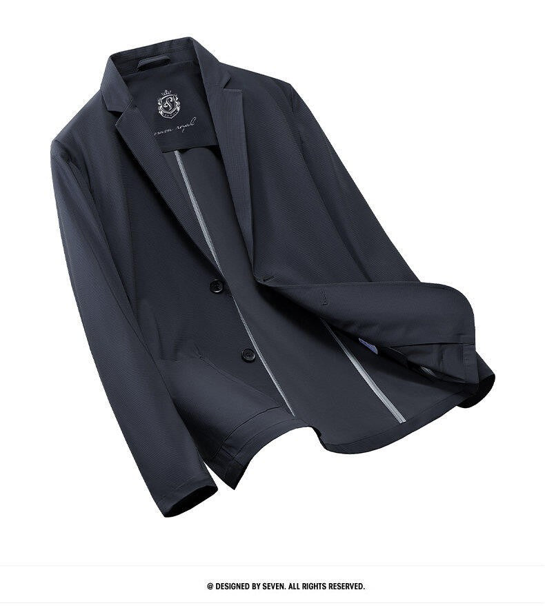 2025 Summer Thin Ice Silk Sunscreen Suit Jackets Classic Elasticity Traceless Sun Protection Blazers Social Office Formal Coats