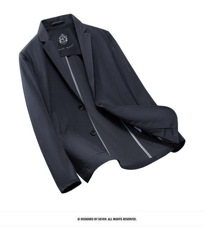 2025 Summer Thin Ice Silk Sunscreen Suit Jackets Classic Elasticity Traceless Sun Protection Blazers Social Office Formal Coats
