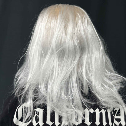 Realistic Old Man Latex Mask with Long White Hair & Mustache – Full Head Cosplay Helmet for Halloween Costume Party Props
