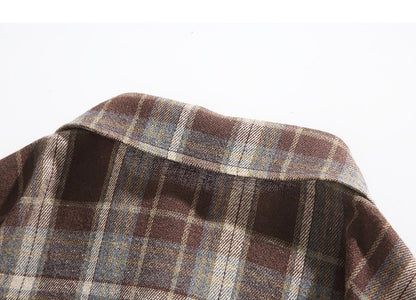 2025 Mens Cotton Plaid Style Cargo Shirts Casual Dress Short Sleeve Work Streetwear Blouses M-5XL