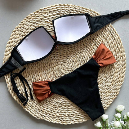 2025 New Sexy Bikini Tube Top Split Women's Swimwear