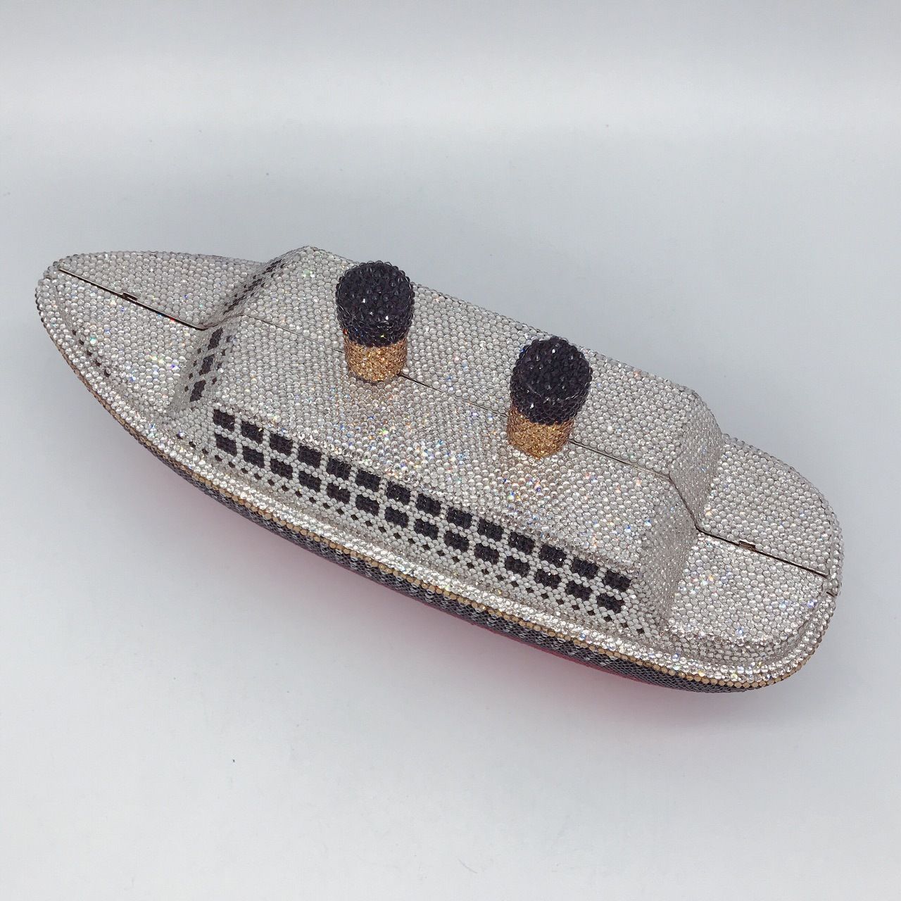 New Boat Crystals Clutch Purse RED Blue Women Gems Evening Clutch Bag Wedding Bridal Minaudiere Rhinestones Handbags and Purses