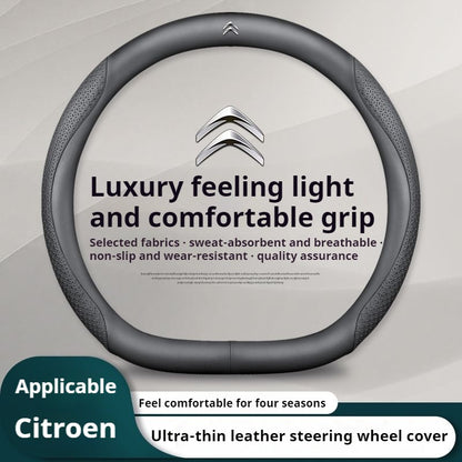 Capa de Volante de Couro para Carro Citroen C1 C2 C3 C4 C5 C6 C4L VTS Berlingo Picasso Aircross Sega Ely See C3-XR Acessórios