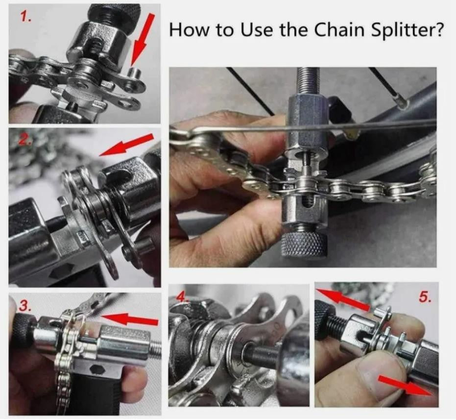 Kits de Ferramentas para Reparo de Bicicletas MTB e Bikes de Estrada Ferramentas de Manutenção Extrator de Movimento Central Quebrador de Corrente Extrator de Roda Livre Cortador de Corrente Extrator de Pedivela Chave de Bicicleta