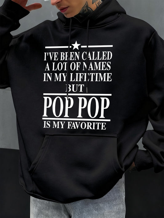 I Like The Word Pop Pop Printed Mens Hoodie Oversize All-Match Hoody Autumn Fleece Tops Casual Clothing Pocket Soft Streetwear