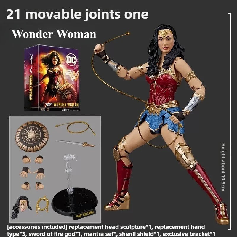 Série Original Autêntica de Colecionador DC Comics FondJoy: Bonecos de 7 polegadas Batman, Superman, Ciborgue, Arlequina, Mulher-Maravilha, Coringa
