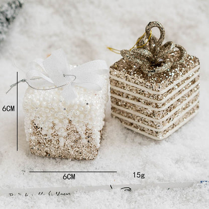 Christmas Ball Painted Ball Golden Silvery Champagne Glitter Stars Christmas Tree Hanging Window Decoration Small Gifts Toys