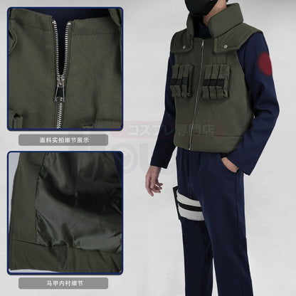 HOLOUN Anime Hatake Kakashi Cosplay Costume Vest T-shirt Pants Pouch Cos Convention Gift Halloween Christmas