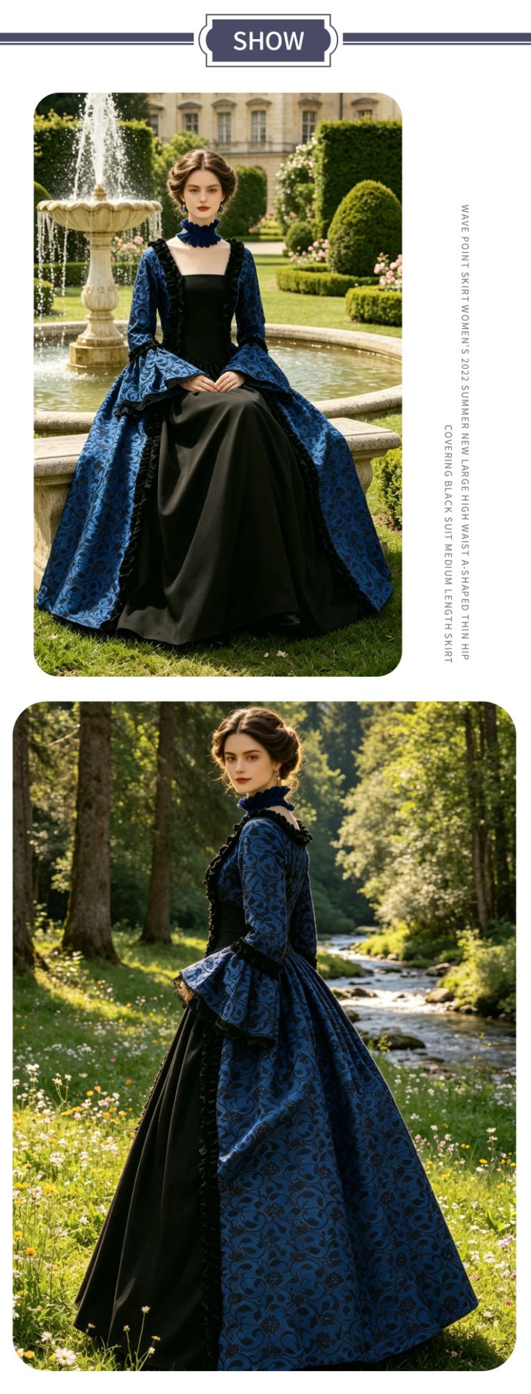Cross border medieval Victorian retro elegant temperament versatile cosplay court dress fluffy dress cosplay Halloween performan