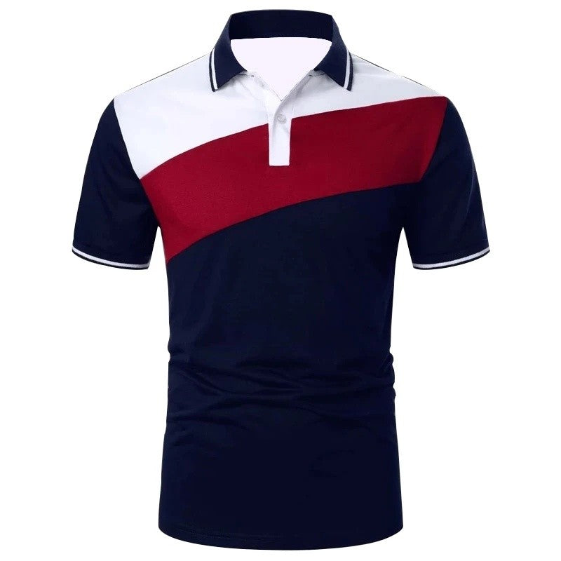 3D Print Color Block Polo Shirt For Men Colorful Striped Pattern T-Shirt Summer Casual Lapel Tops Loose Short Sleeve Street Tees