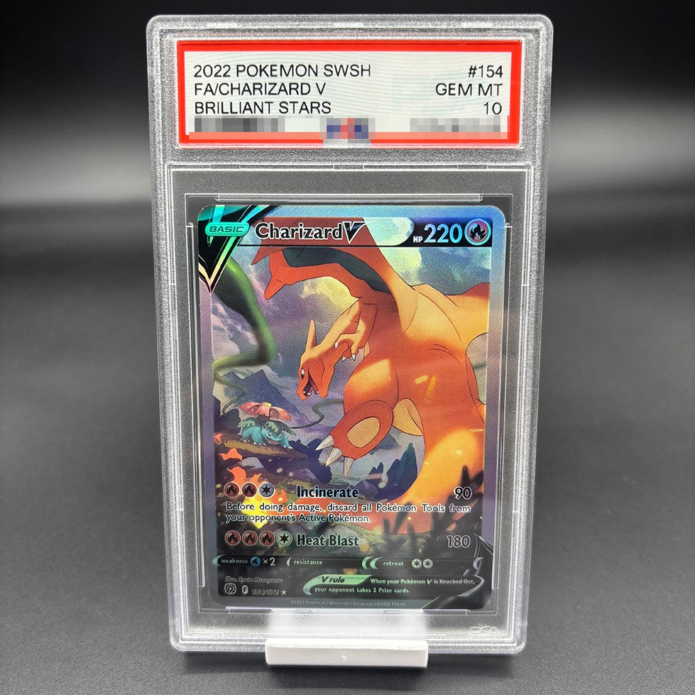 Cartão de Avaliação Versão Inglesa DIY PTCG PIKACHU CHARIZARD MEW Cartão de Coleção Cópia Cartão de Avaliação 10 Pontos Presente de Anime e Jogo