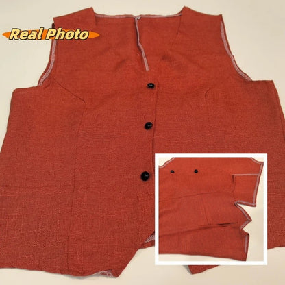 Monkey D Luffy Cosplay Costume for Men Adult Anime Outfit Halloween Party Red Vest Shorts Straw Hat Rope Set