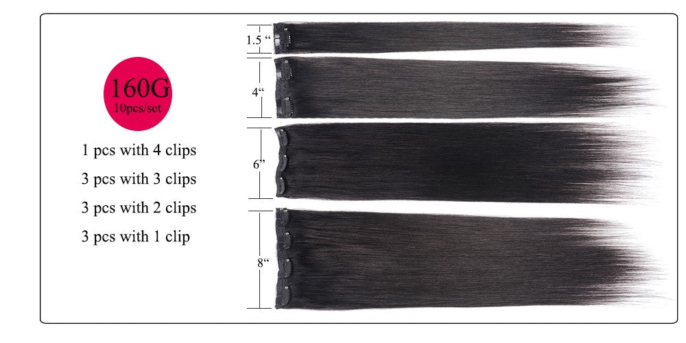 Doreen 160G 200G 240G Série Volume Cabelo Humano Liso Remy Brasileiro Com Tic Tac Extensões de Cabelo Cabeça Inteira 10 Peças 40 a 60 Centímetros