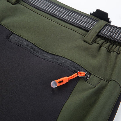 LNGXO Thick Warm Fleece Hiking Pants Men Winter Waterproof Windproof Outdoor Soft Shell Rain Trousers Trekking Camping Ski Pants