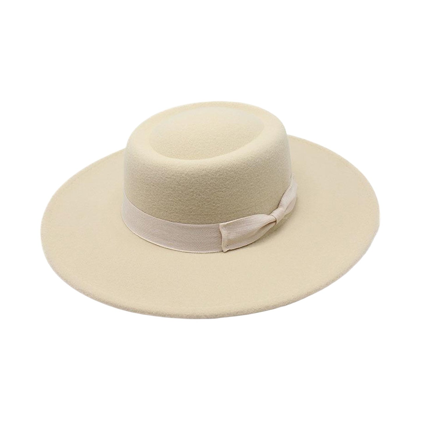 French Bow Tie Fedora Hat Winter Autumn Imitation Woolen Ladies Fedoras Top Wedding Jazz Hats Flat Top Felt Hat Bowler Hats