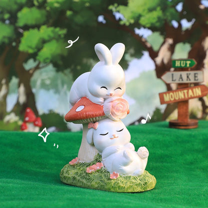 Estatuetas criativas de coelho para casais, presentes de Dia dos Namorados, decorações fofas para casa, sala de estar e enfeites de mesa de escritório
