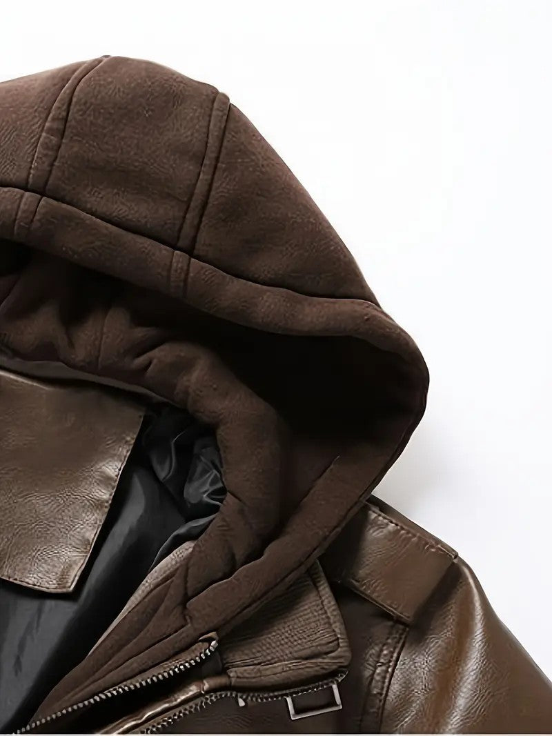 Motorcycle Leather Jackets Man Casual Fashion Motorcycle Coat Slim Fit Lapel PU Jackets Autumn Anti-wind Leather Coat Male