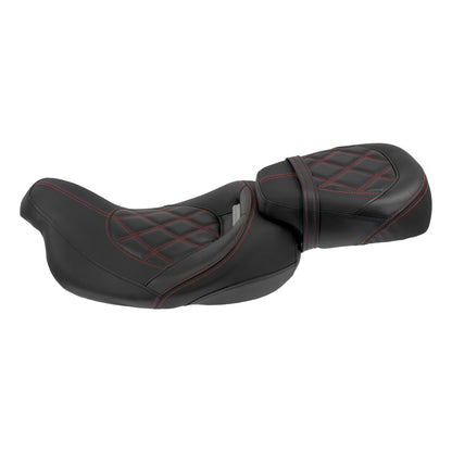 Assento de Motocicleta Duplo Preto Dianteiro Traseiro para Piloto e Passageiro para Harley Touring Road King Street Electra Road Glide 2009-2024