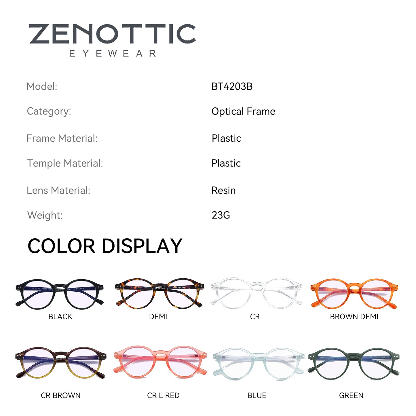 Óculos de Leitura Retrô ZENOTTIC 2025 Antiluz Azul Para Leitura Moda Leve Óculos Feminino Masculino Dioptria 0 a 4.0