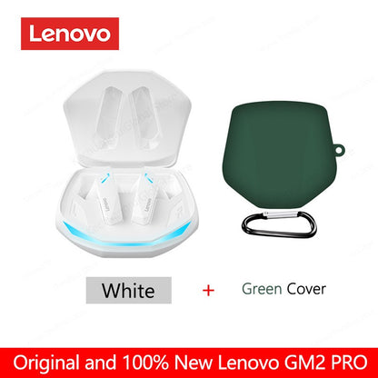 Fone de Ouvido Original Lenovo GM2 Pro Bluetooth 5.3 Sem Fio para Jogos com Baixa Latência Chamada HD Fones de Ouvido com Modo Duplo e Microfone GM2Pro