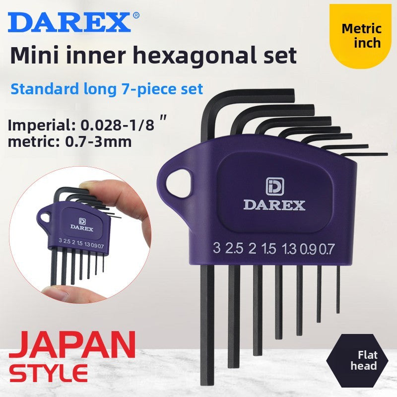 DAREX Metric Ball End Short Tail Hex Key Set 7/9 Piece Short Arm Extended High - Quality Hex Wrenches for Various Tasks