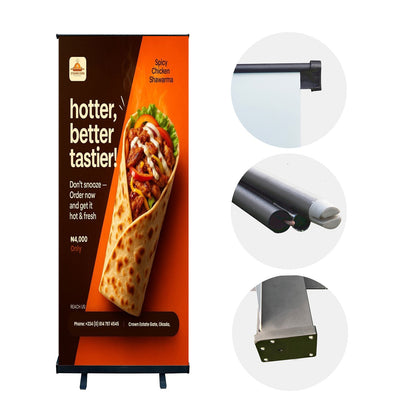 Retractable Roll Up Banner Custom Printed Display Stand 80x200/85x200cm Portable Pull Up Banner for Trade Show Business Promotio