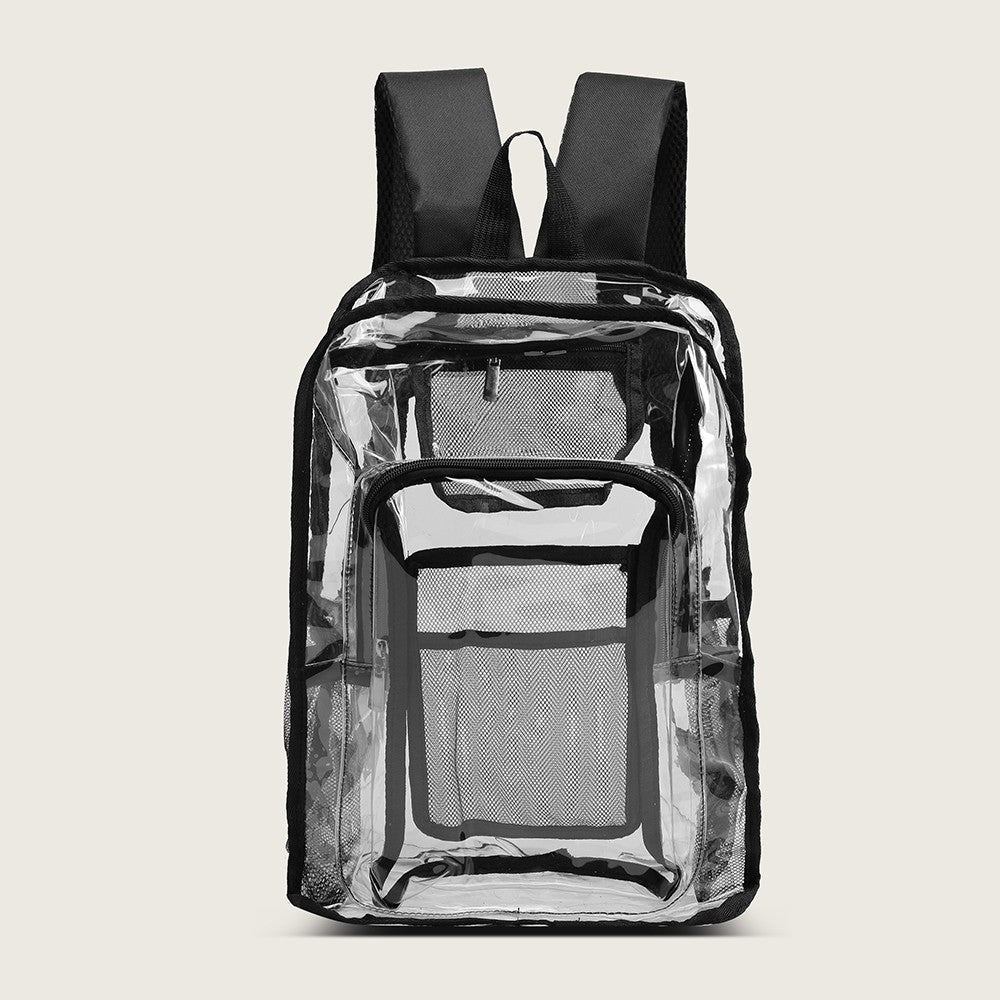 Transparent backpack with large capacity, simple men's and women's bag, outdoor sports, morning jogging and fitness backpack