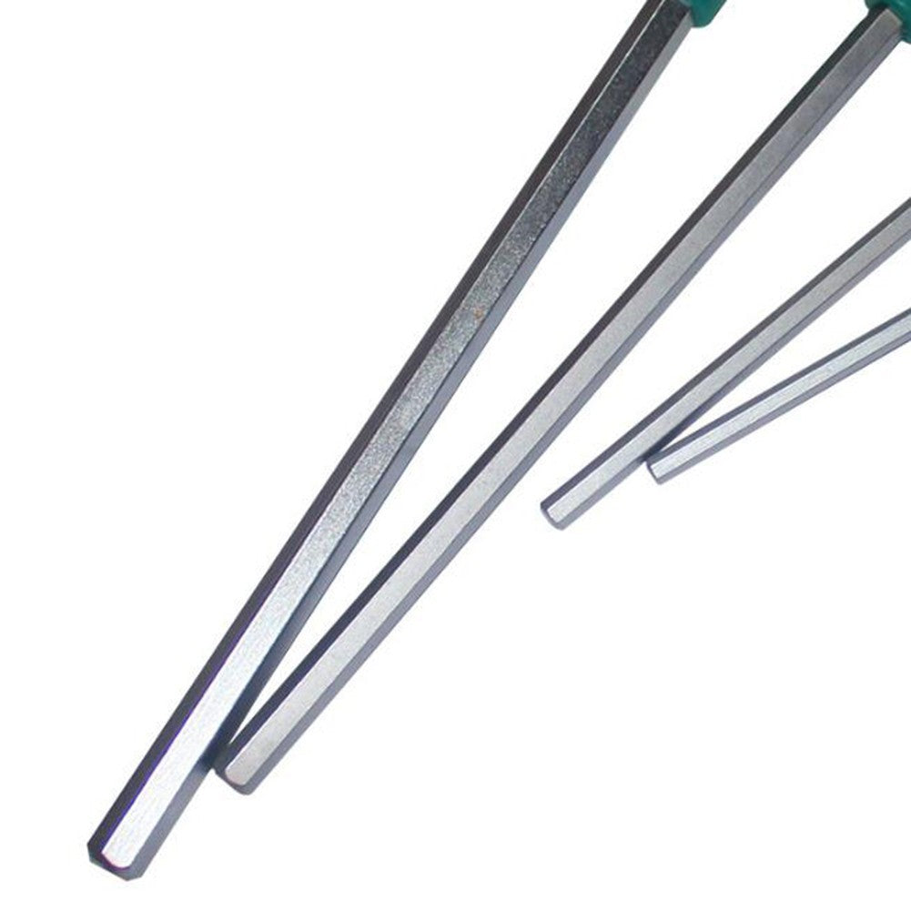 T-Type Hex Key Allen Wrench Set 1.5-6mm Hexagonal Wrench with Rubber Handle for Bicycle Motorcycle Car Repairing Wrench Tools