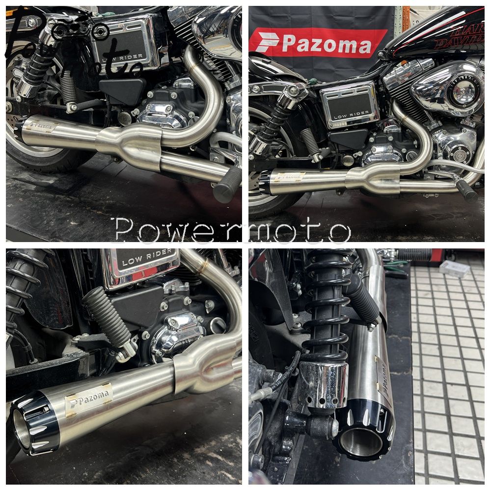 Big Bore Stepped 1 3/4" to 2" head pipe 2-into-1 Exhaust Pipe For Harley Dyna Fat Bob CVO Low Rider Street Bob Super Glide 06-17