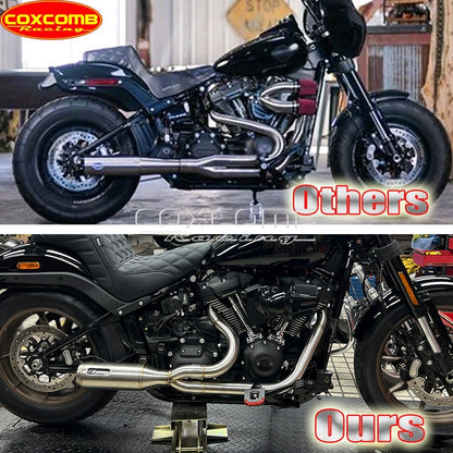44-51mm Head Pipe Exhaust Pipe Motorcycle Complete Exhaust Muffler System For Harley Street Bob FXBB FXBBS Low Rider S ST Pazoma