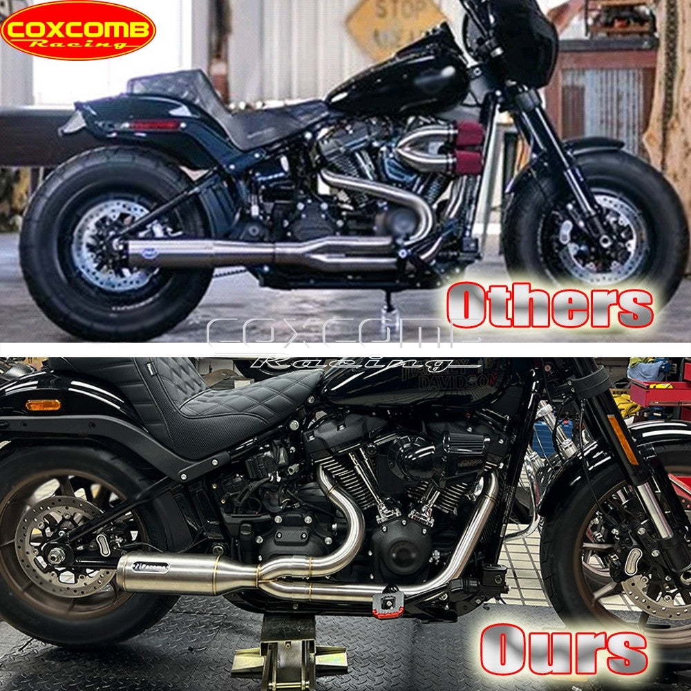 44-51mm Head Pipe Exhaust Pipe Motorcycle Complete Exhaust Muffler System For Harley Street Bob FXBB FXBBS Low Rider S ST Pazoma